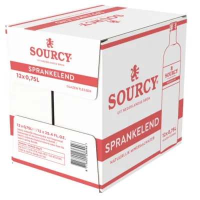 Sourcy mineraalwater doos rood