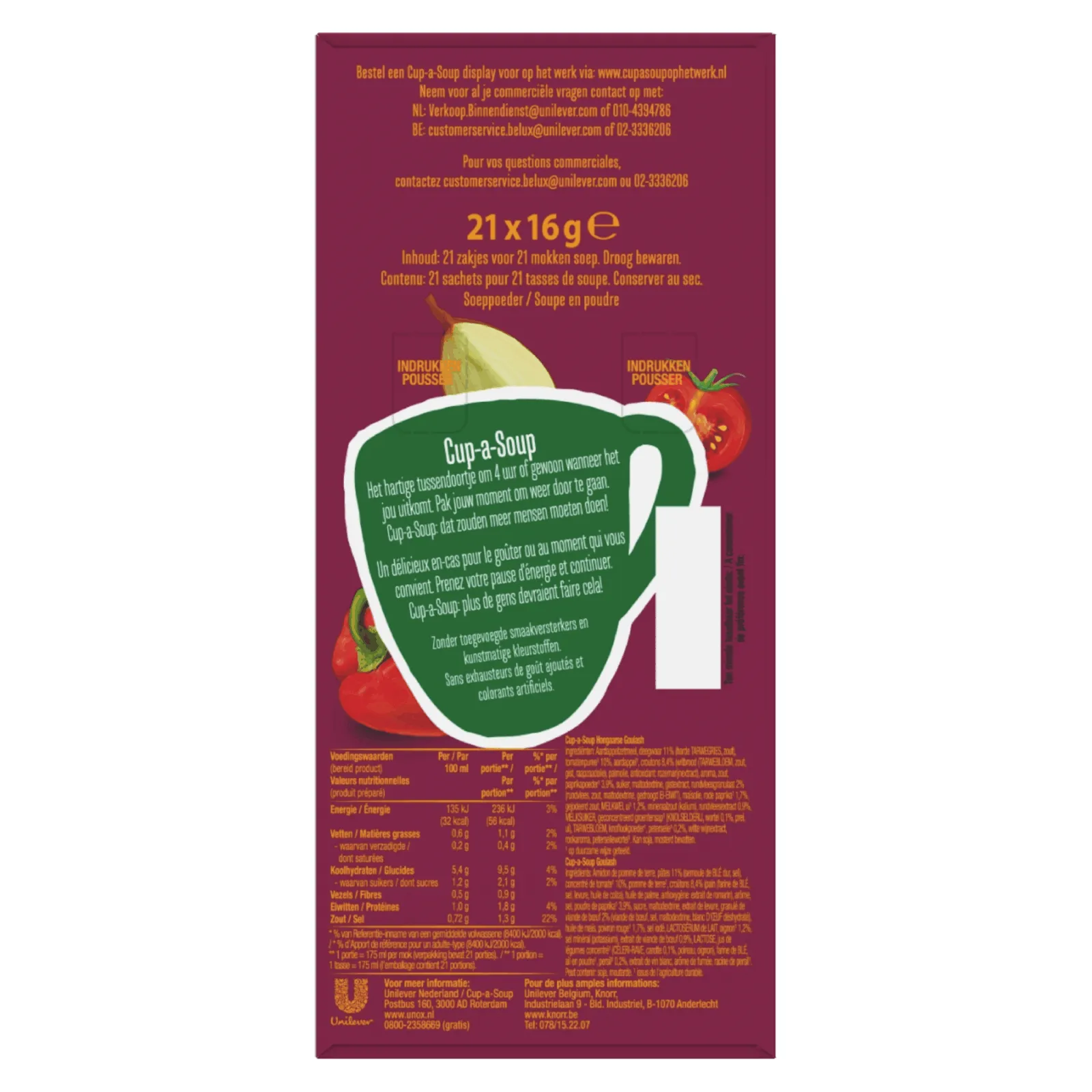 Unox Cup-a-Soup Hongaarse Goulash (21x 175ml)