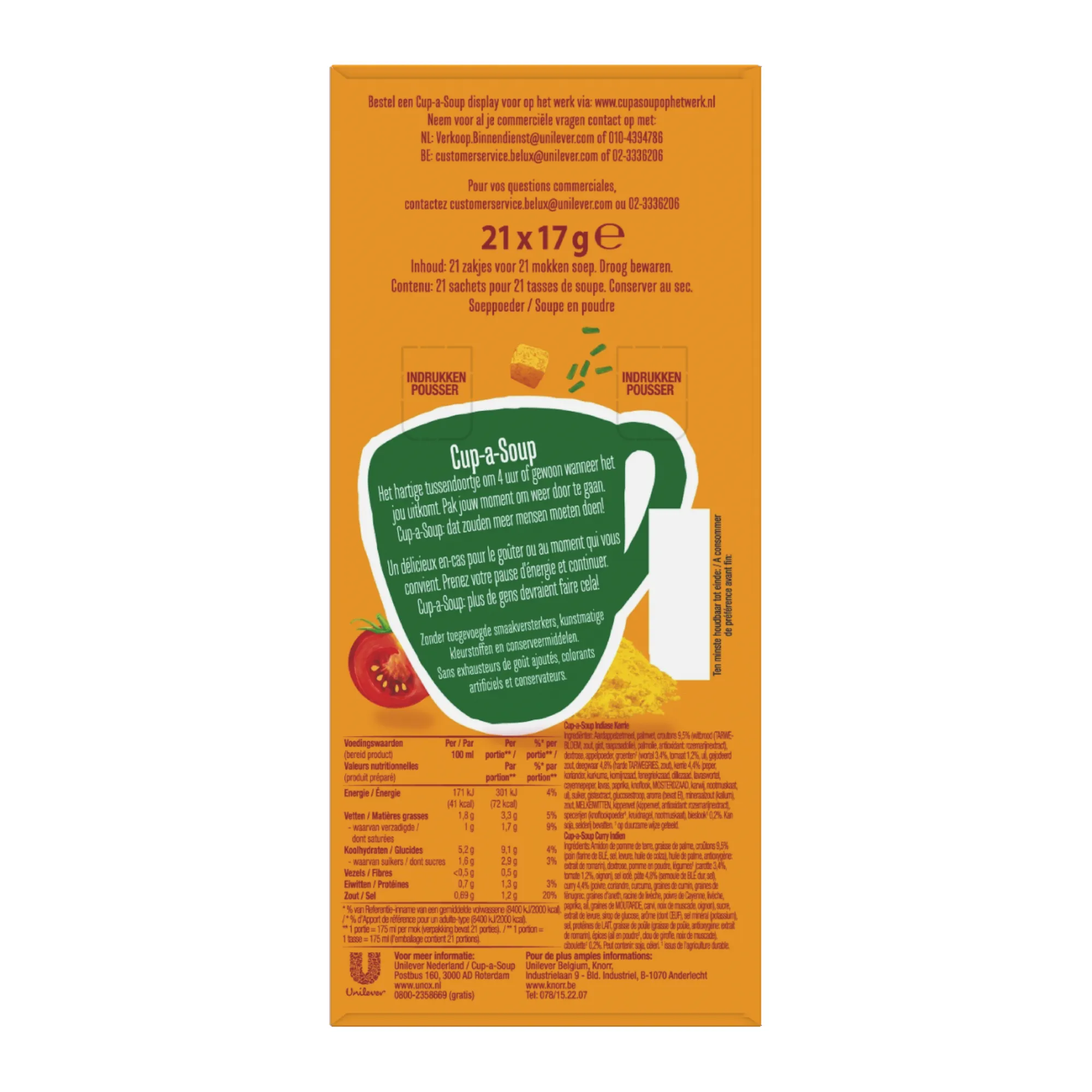 Unox Cup-a-Soup Indiase Kerrie (21x 175ml)