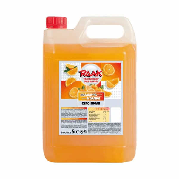 Raak Vruchtensiroop Zero Sugar Sinaasappel (5 liter)