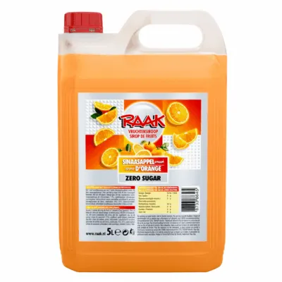 Raak Vruchtensiroop Zero Sugar Sinaasappel (5 liter)