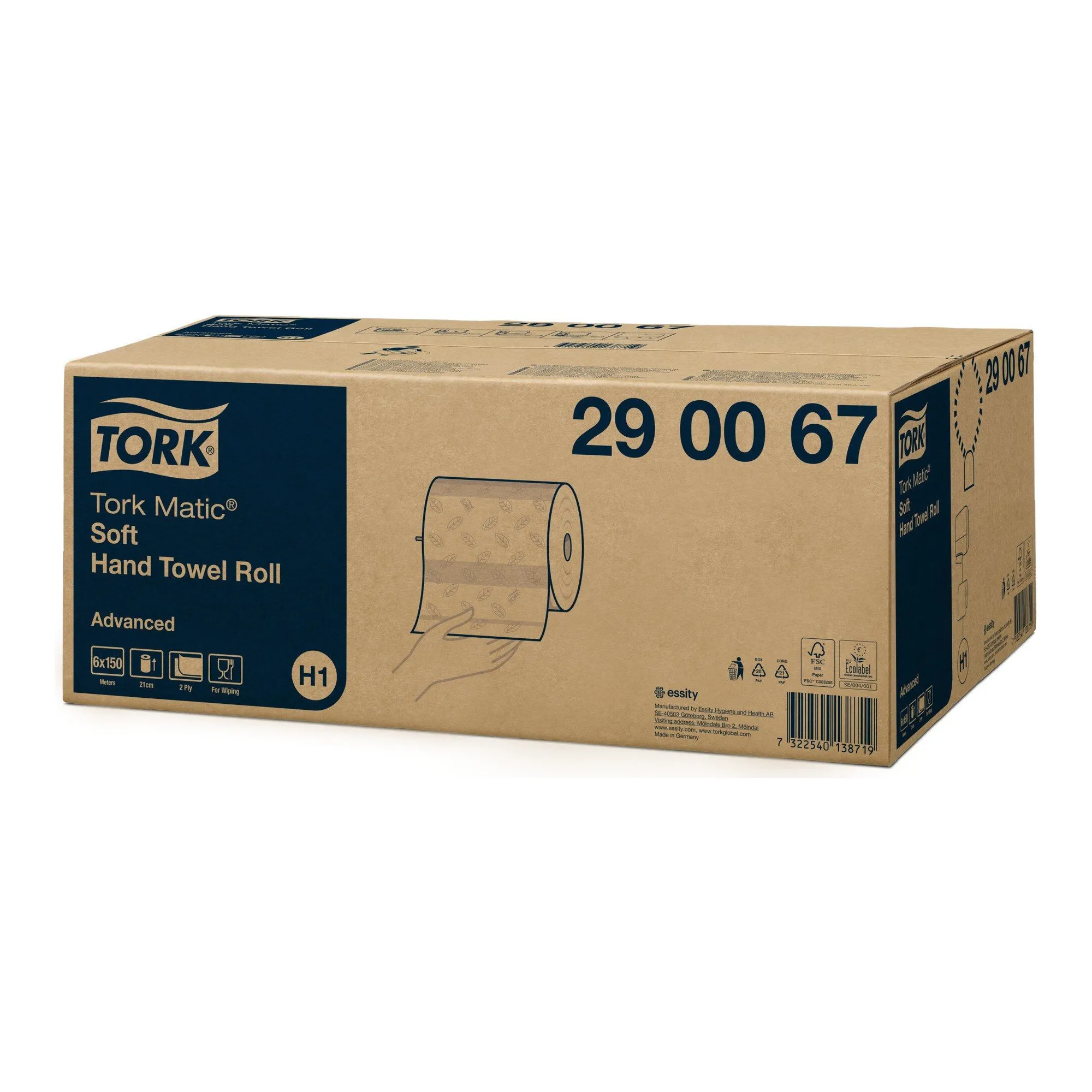Tork Matic Zachte Handdokerol 2-laags Wit H1 Advanced 290067 (6 stuks)