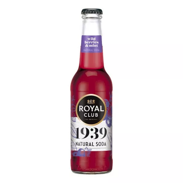 Royal club 1939 natural soda wild berries & mint flesje 275 ml
