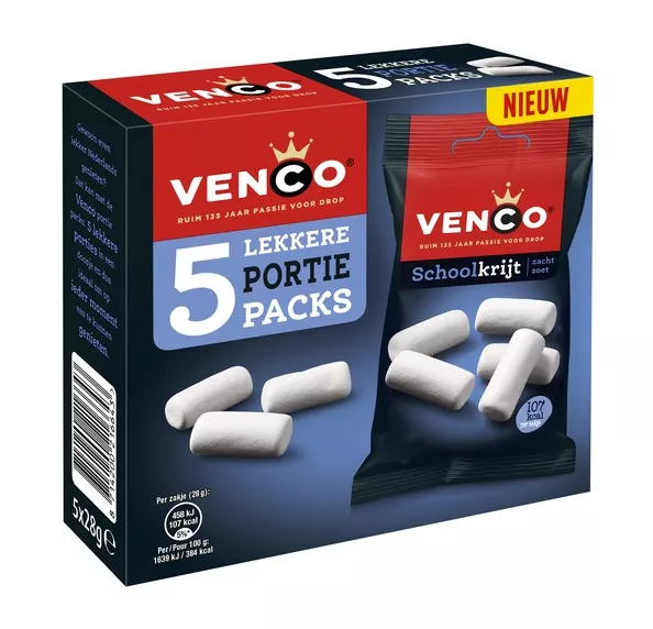 Venco schoolkrijt zacht zoet 5 x 28 gr