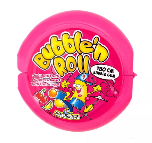 Bubble'n Roll, bubble gum colore langue, 24 pièces