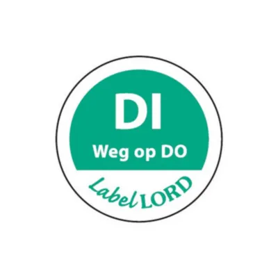 dinsdag donderdag etiket sticker voorkant