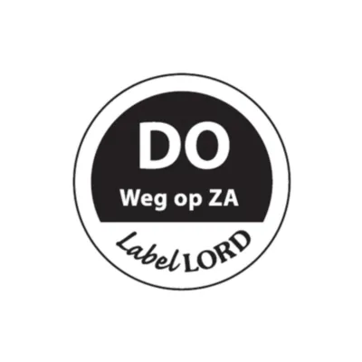 donderdag zaterdag etiket sticker voorkant