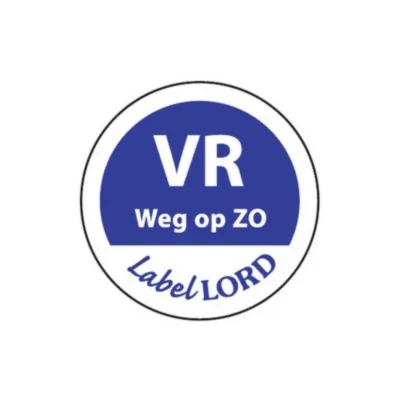 vrijdag zondag etiket sticker voorkant
