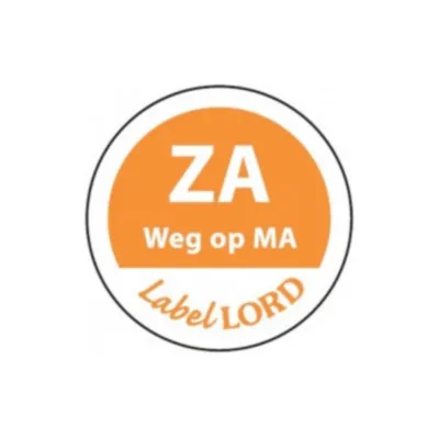 zaterdag maandag etiket sticker voorkant
