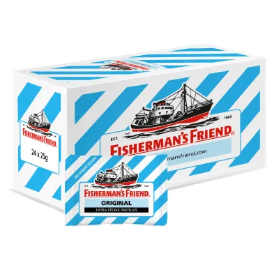 Fisherman’s Friend Extra Strong Suikervrij Blauw (24x 25gr)