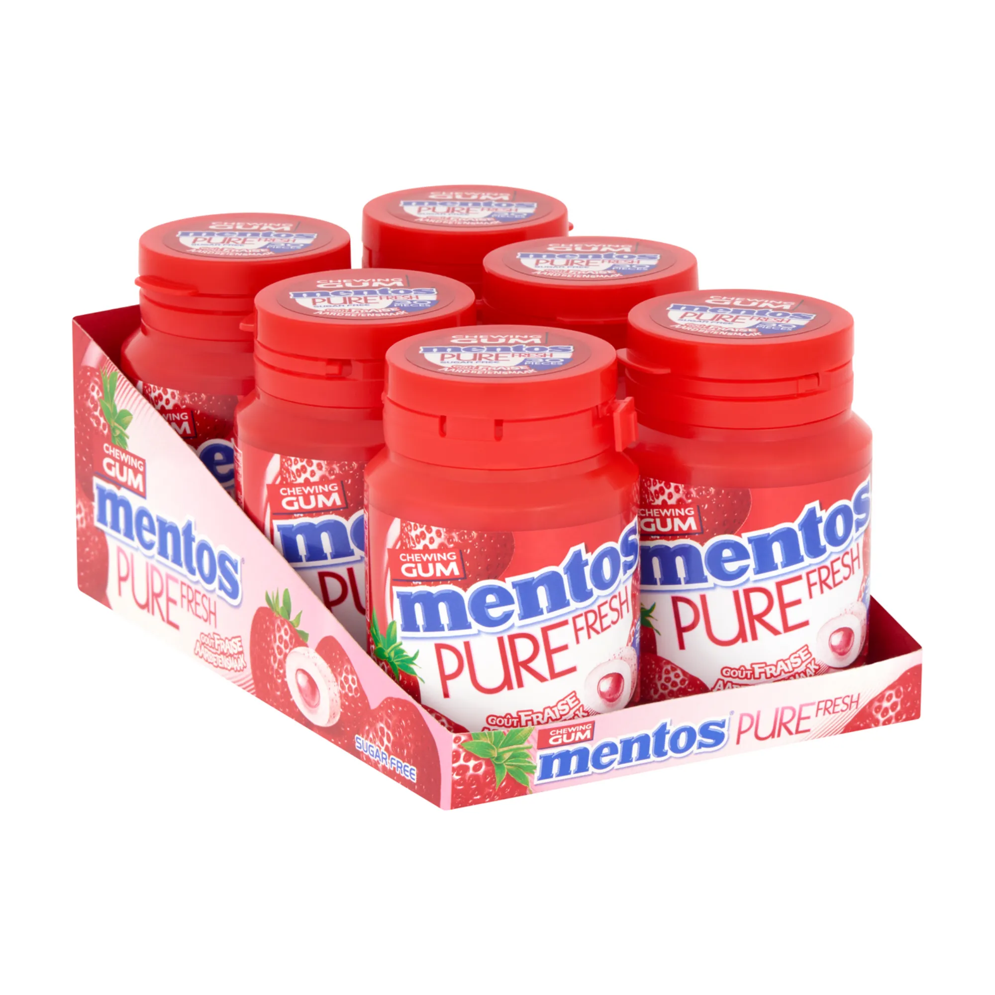 Mentos Kauwgom Pure Fresh Aardbei (6x 30 stuks)