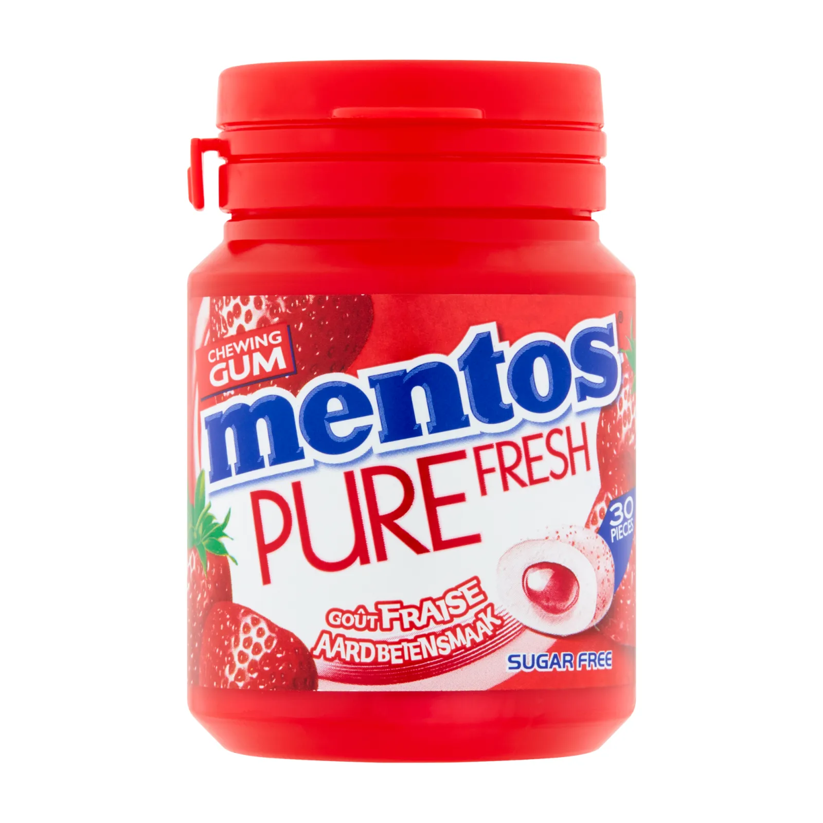 Mentos Kauwgom Pure Fresh Aardbei (6x 30 stuks)