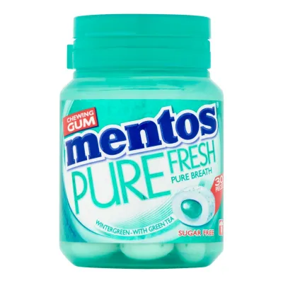 Mentos Gum Wintergreen Bottle (6x 30 stuks)