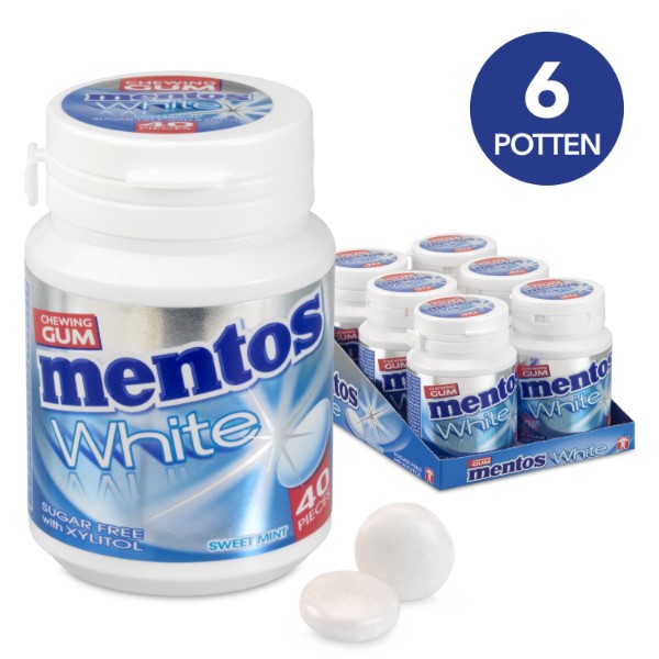 Mentos gum white sweetmint bottle Groothandel Compliment.nl