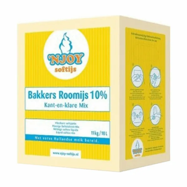 NJOY Bakkers Roomijs 10% Vloeibaar ijsmix (10 liter)