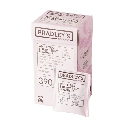 Bradley’s Organic White Tea Strawberry & Vanilla N.390 (4×25 stuks)