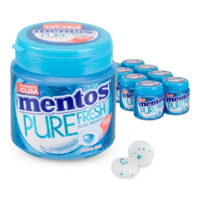 Mentos Kauwgom Pure Fresh mint Bottle (8x 50 stuks)