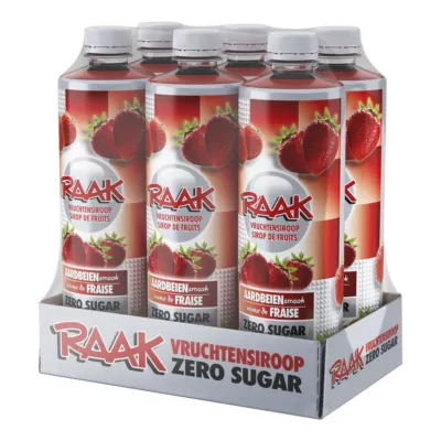 Raak Vruchtensiroop Aardbeien Zero Sugar (6x 750ml)