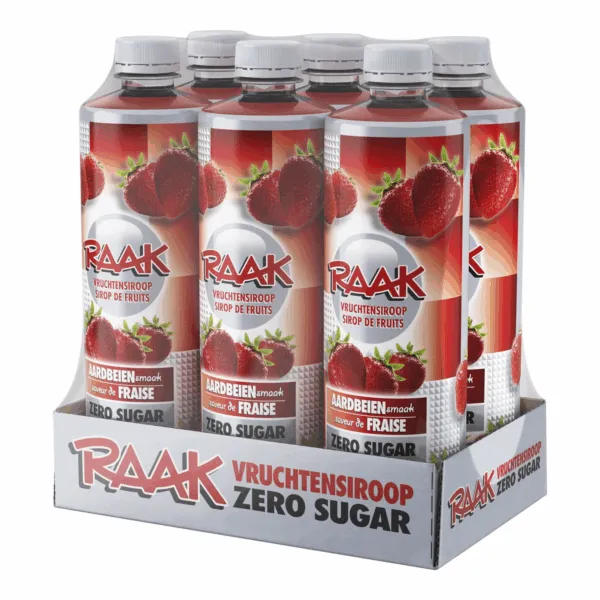 Raak Vruchtensiroop Aardbeien Zero Sugar (6x 750ml)