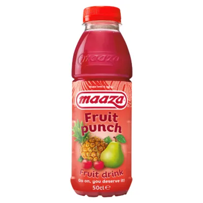 Flesje Maaza fruit punch rood voorkant