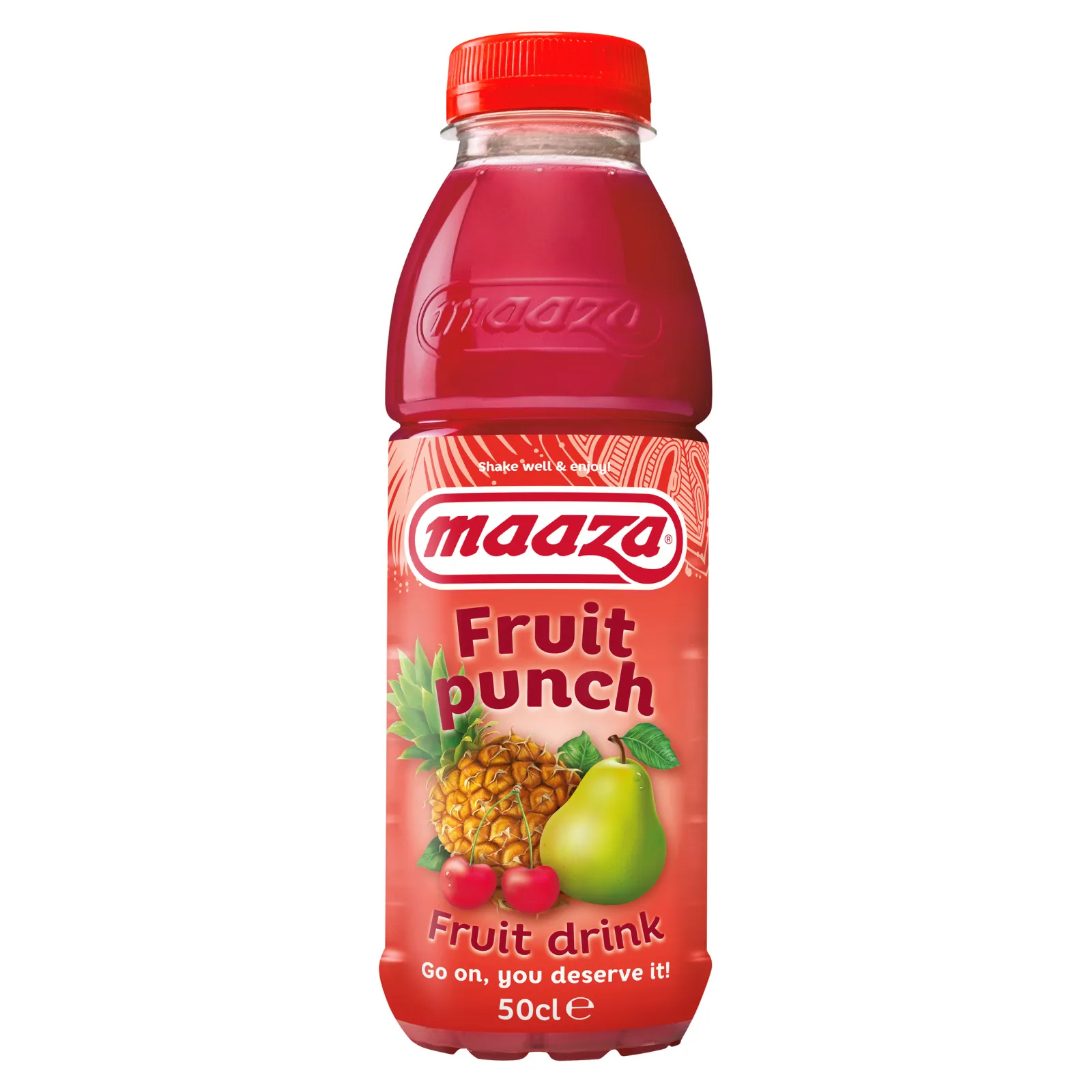 Flesje Maaza fruit punch rood voorkant