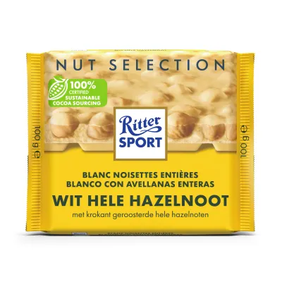 Ritter Sport wit hele hazelnoot (10x 100gr)
