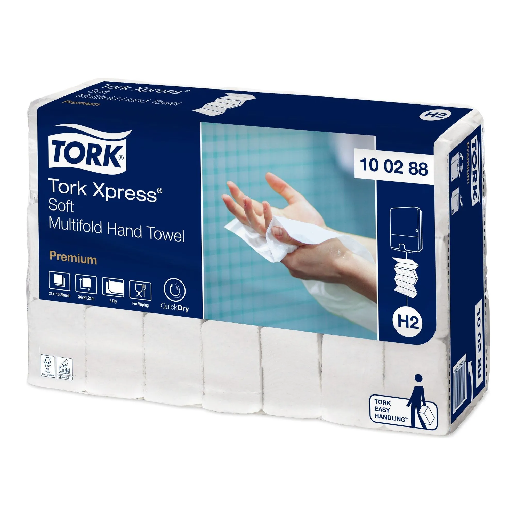 Tork Xpress Zachte Multifold Handdoek 2-laags XL Wit H2 (21 stuks)