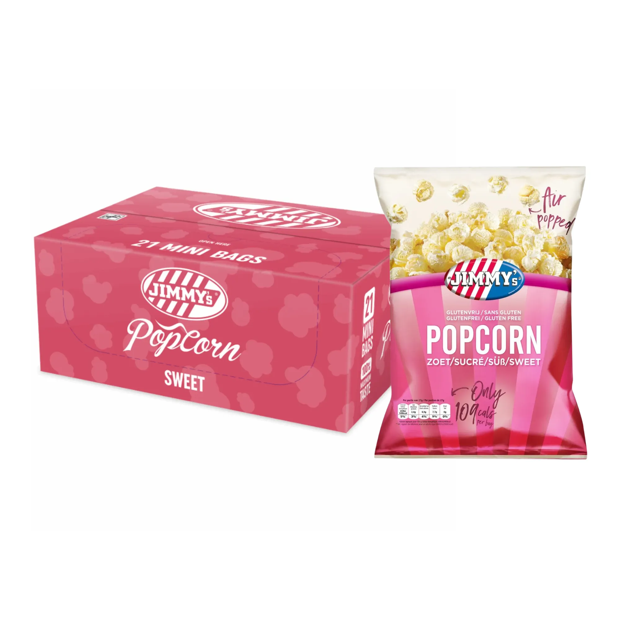 Jimmy’s Popcorn Zoet Mini Bag (21x 27gr)