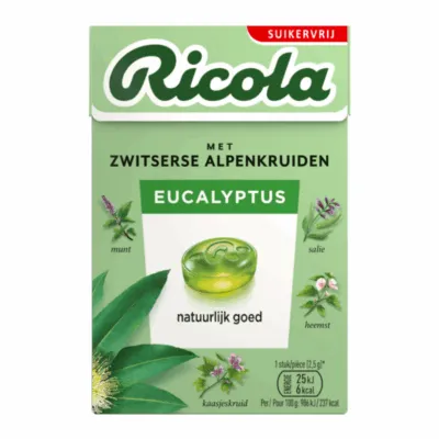 Ricola Eucalyptus Suikervrij (20x 50gr)