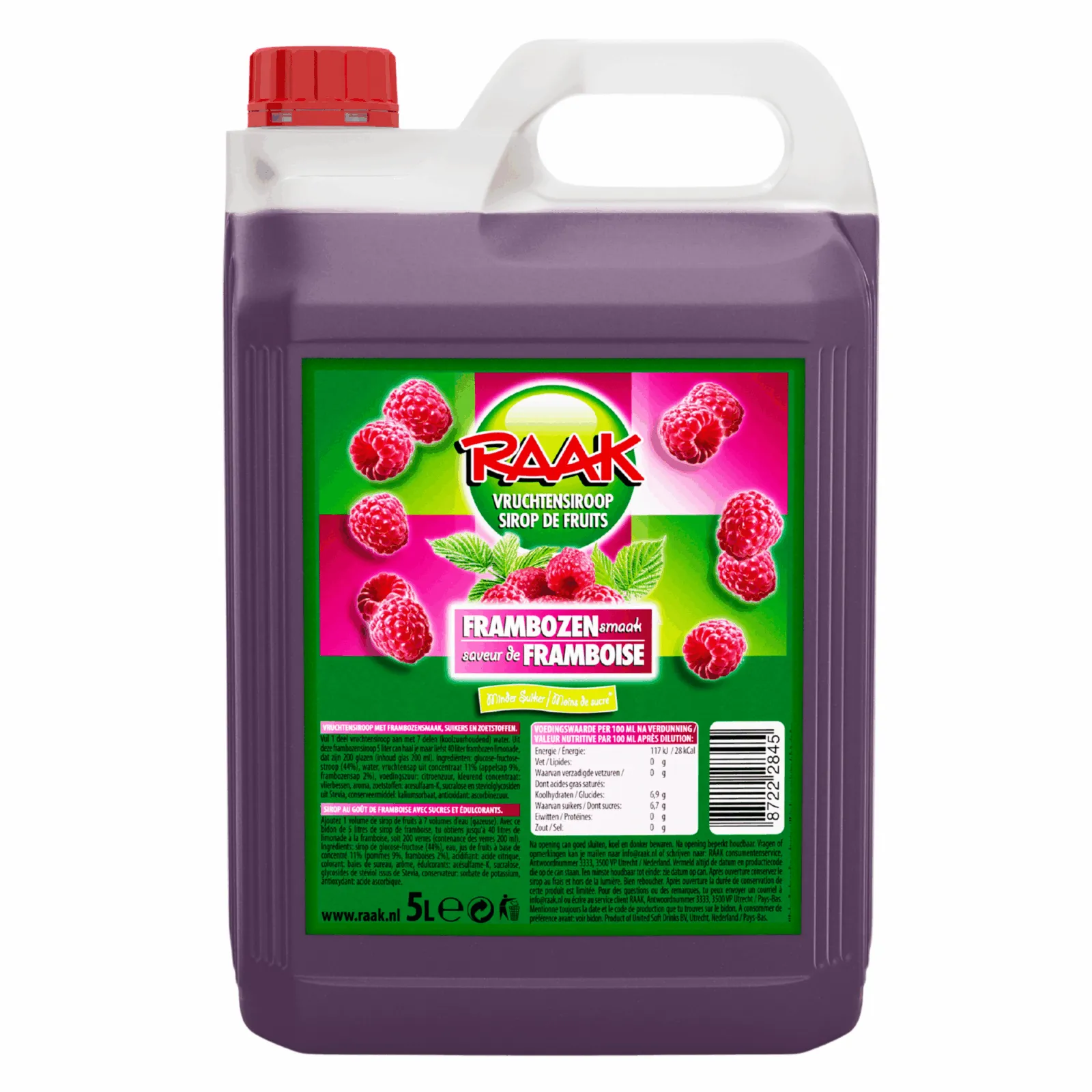 Raak Vruchtensiroop Framboos (5 liter)