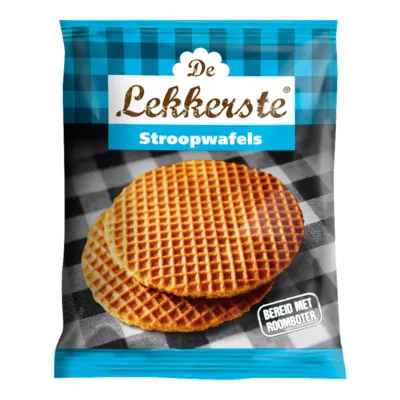 De Lekkerste Roomboter Stroopwafels 80gr (24x 2 stuks)