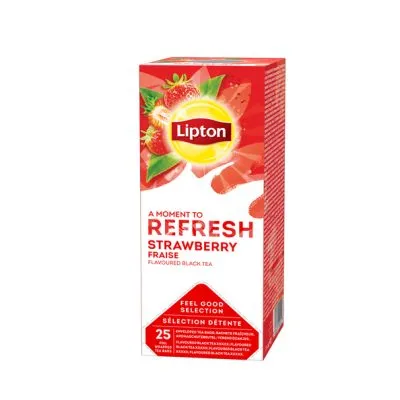 Lipton Feel Good Selection Zwarte Thee Aardbei (6×25 stuks)