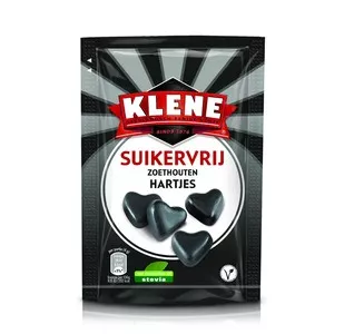 Klene sugar-free licorice heart sachet (12x 105gr)