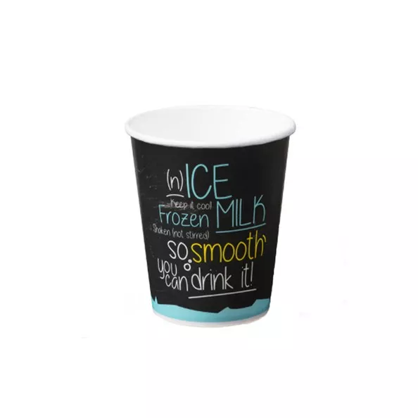 Milkshakebeker karton ice is nice lichtblauw (50x 300ml)