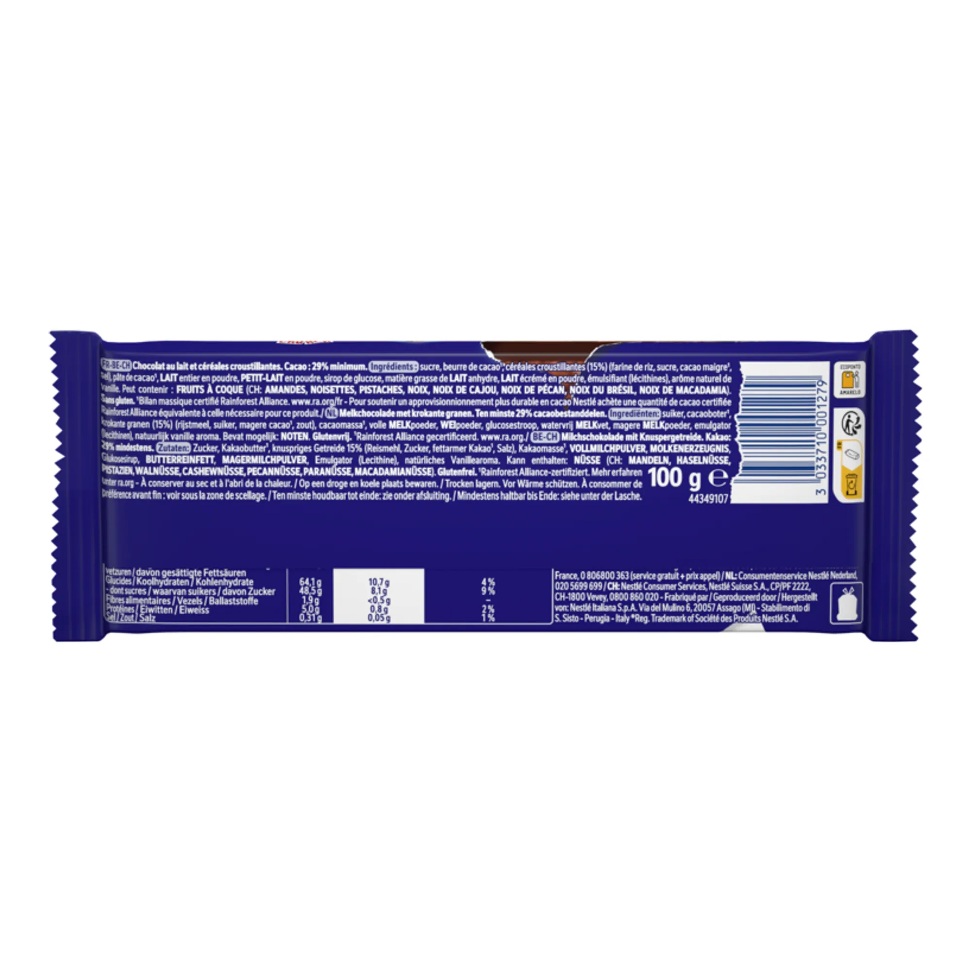 Crunch tablet milk (20x 100gr)