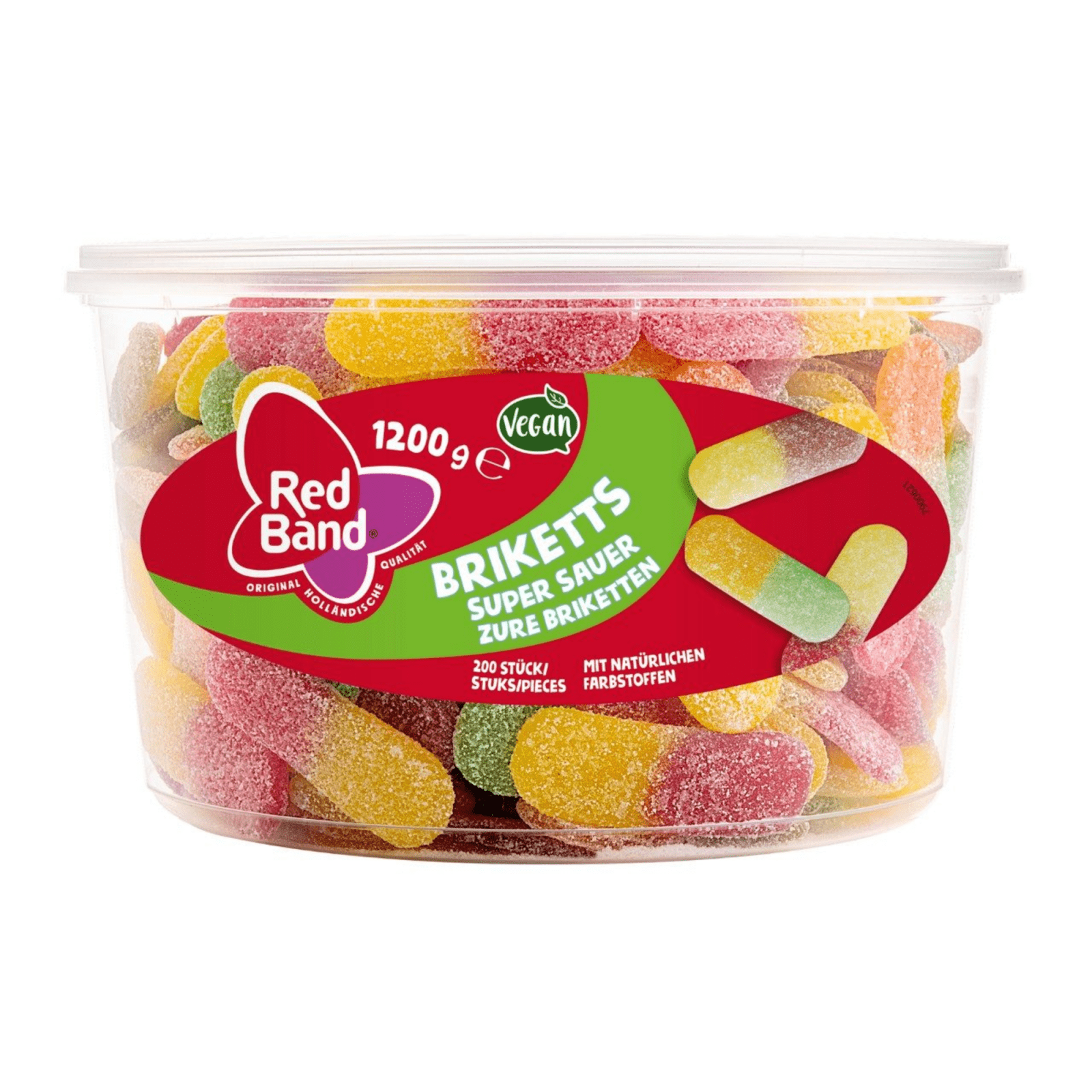 Red Band zure briketten snoep - zure mix - silo 200 st afbeelding
