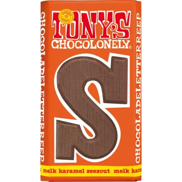 Tony’s letter S karamel zeezout (15x 180gr)