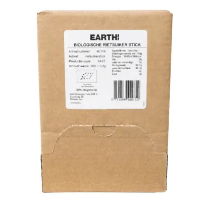 Earth BIO rietsuikersticks (600 stuks)