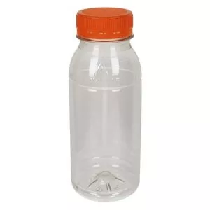 PET-Flasche 250 cc + oranger Deckel (210 Stück)