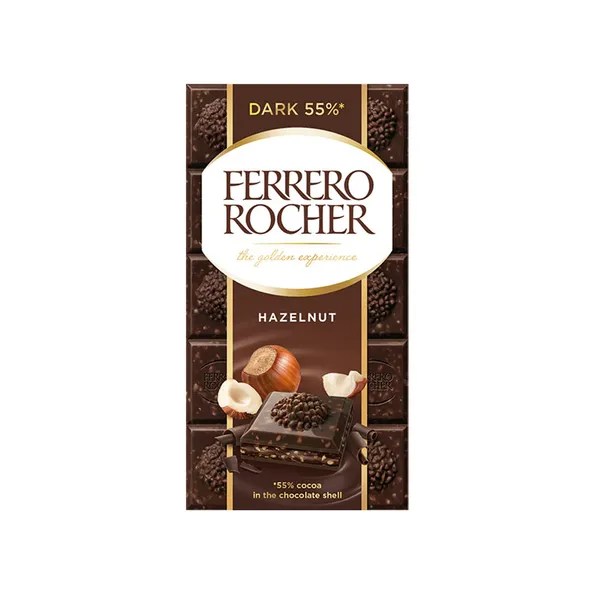 Ferrero Rocher Tablette Noisette Noire (8x 90gr) - Grossiste
