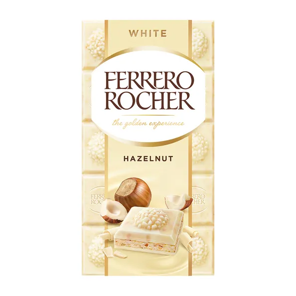 Ferrero Rocher Tablette Noisette Blanche (8x 90gr) - Grossiste