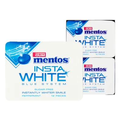 Mentos Kauwgom Insta White Blister (12x 12 stuks)