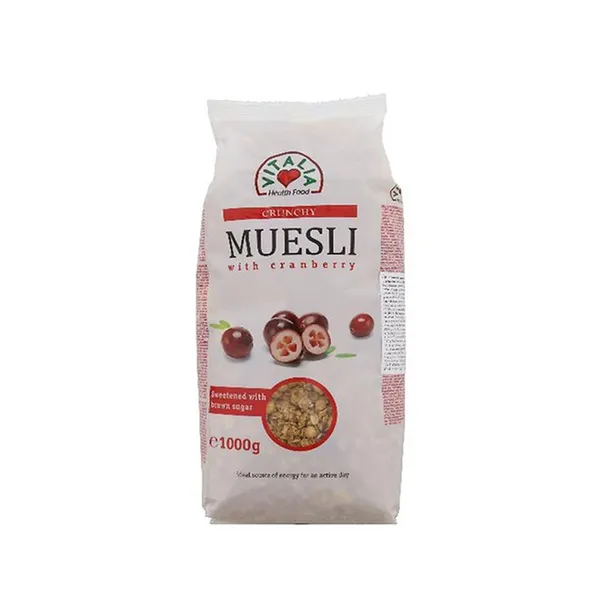 Muesli croustillant Vitalia aux canneberges (1 kg)