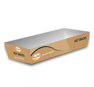 A partir du plateau numéro 3 d'origine pour saucisse et pain saucisse 150 x 60 x 25 mm (500 pièces)