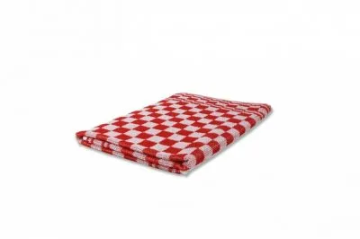 Weco keukendoek geblokt 60×60 cm rood/wit (6 stuks)