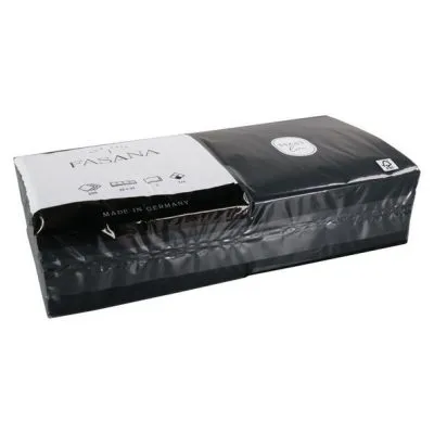 Servet zwart 2 laags 33 cm 1/4 vouw (50 stuks)