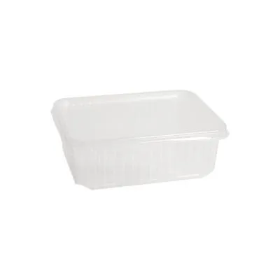 Plastic bak vierkant 0.5 ltr + deksel (25 stuks)