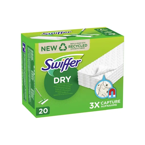 Recharge de lingettes sèches pour nettoyant pour sols Swiffer (20 pièces)