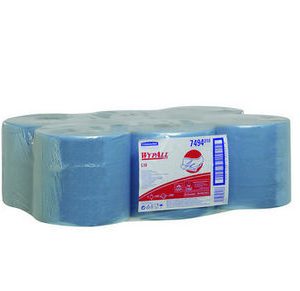 Kimberly clark wypall L10 poetsdoeken 1lgs airflex materiaal blauw 38x18.5 cm roll controll (6x 630 doeken)
