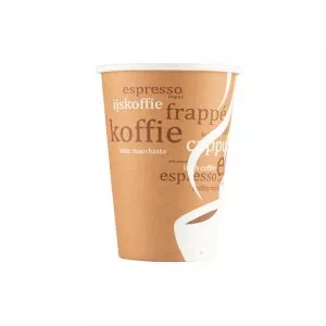 einzelne Kaffeetasse Kaffeemotiv aus Pappe